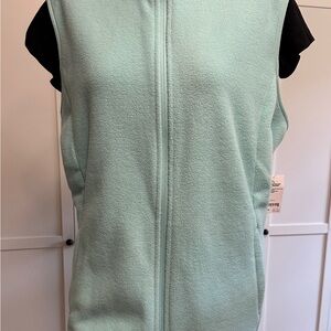 NWT Turquoise Fleece zip front Vest  50" bust